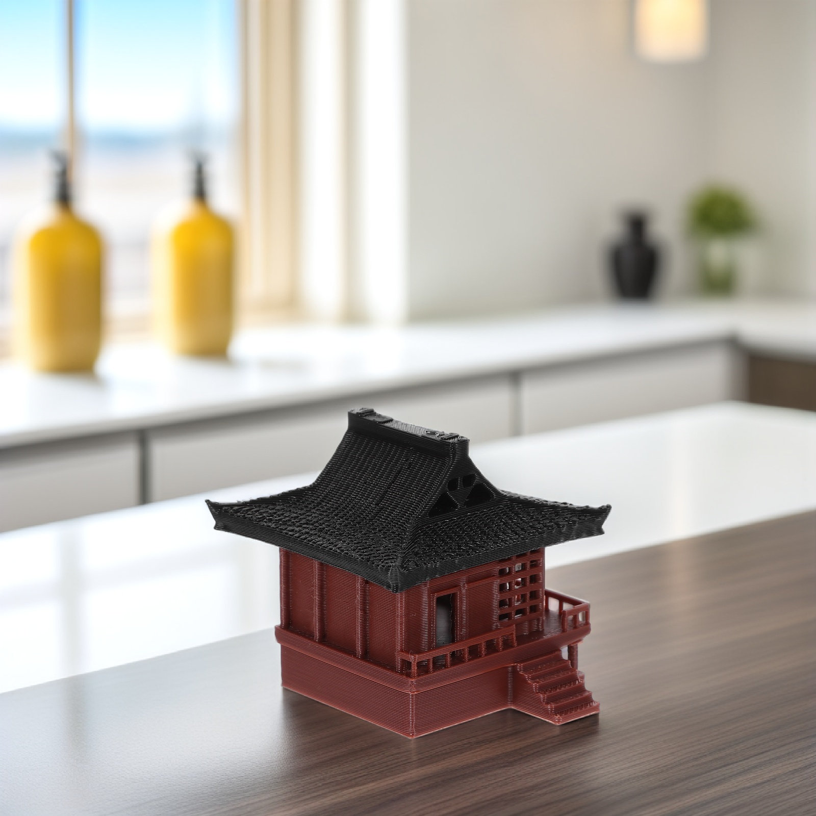 Bonsai Garden With Sand - Ornamen Paviliun Miniatur Gaya Cina untuk