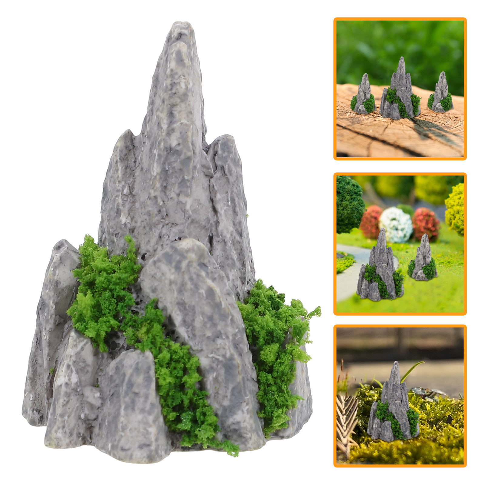 Bonsai Garden With Sand - 8Pcs Ornamen Batu Mini Resin untuk