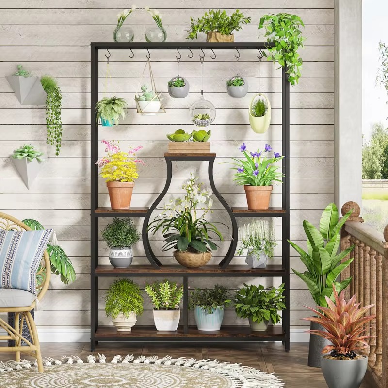 Rak Pot Bunga Gantung Dekorati - Bonsai Garden Display ulasan dan harga