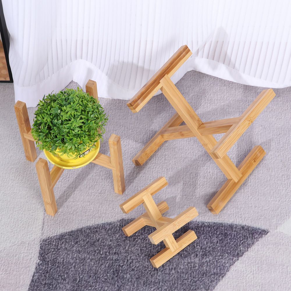 Pemegang Pot bunga kayu berdir - Bonsai Garden Display ulasan dan harga