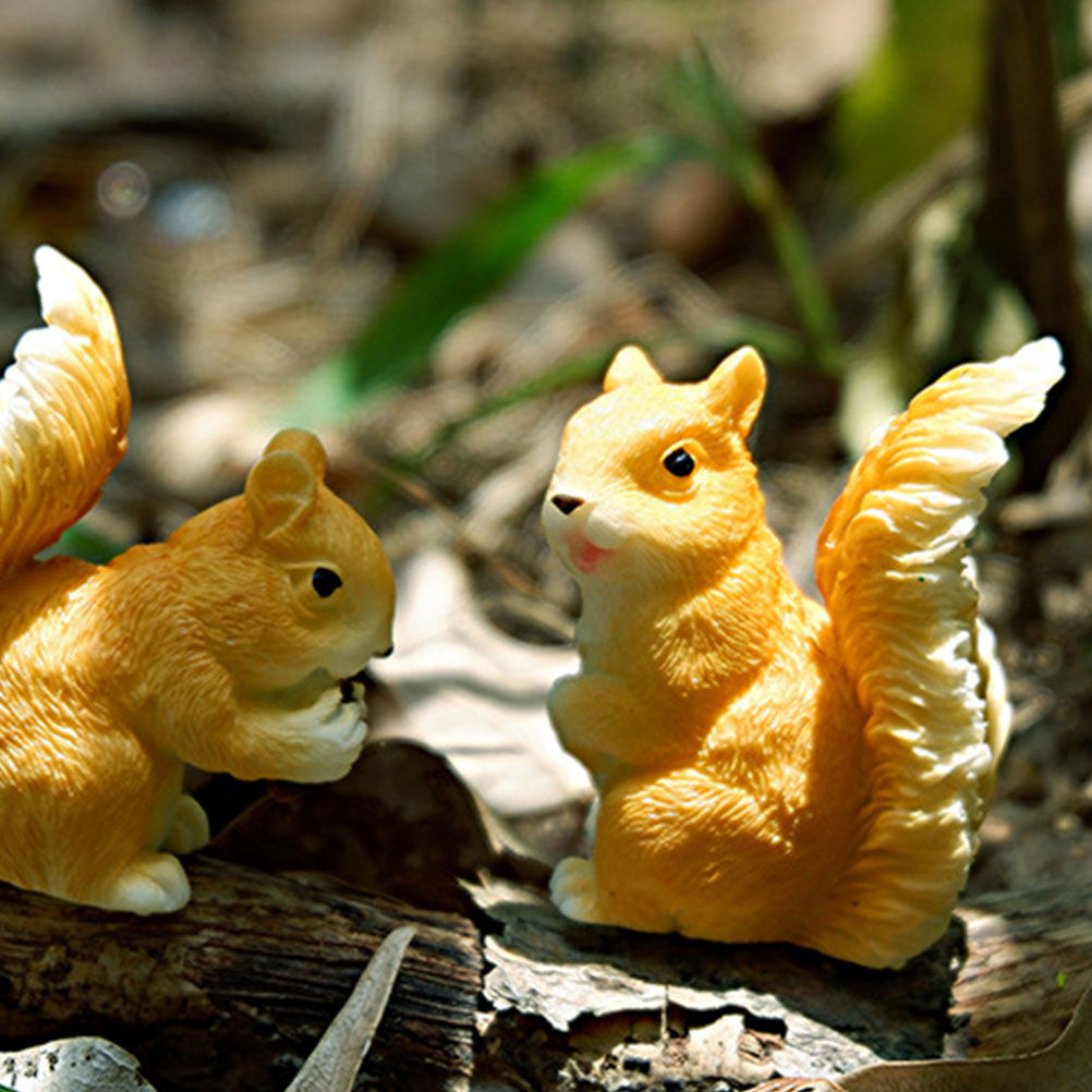 4 Buah Figur Resin Tupai Minia - Bonsai Garden Display ulasan dan harga