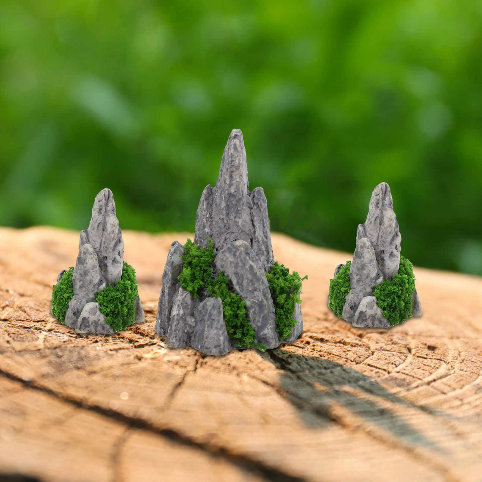 8Pcs Ornamen Batu Mini Resin u - Bonsai Garden With Sand ulasan dan harga
